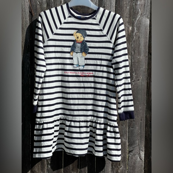 POLO Ralph LAUREN Polo Bear Cotton Fleece Dress for kids - Picture 3 of 10